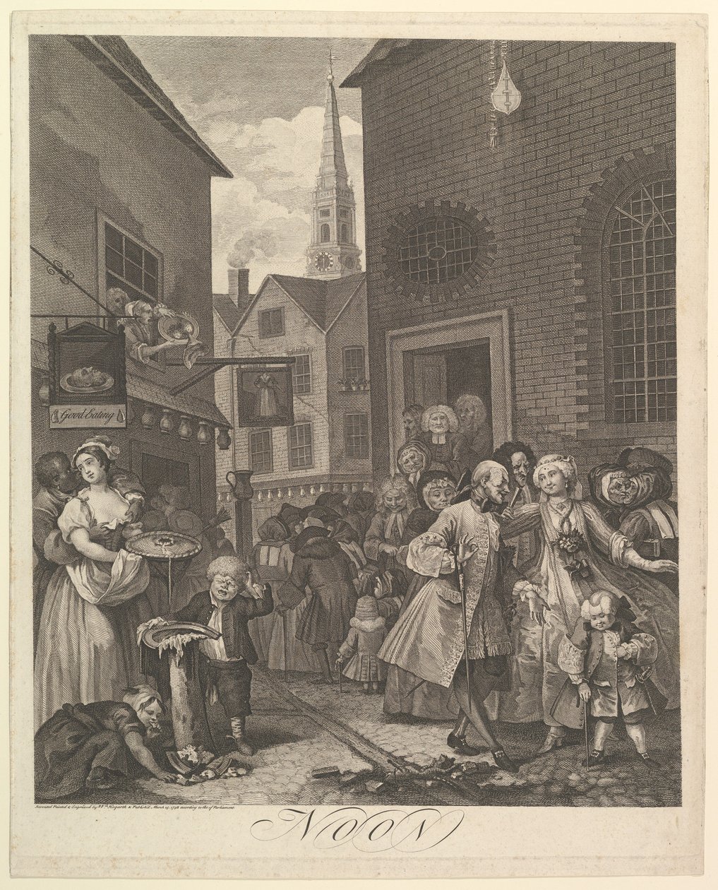 Noon The Four Times of Day, 25 mars 1738. av William Hogarth