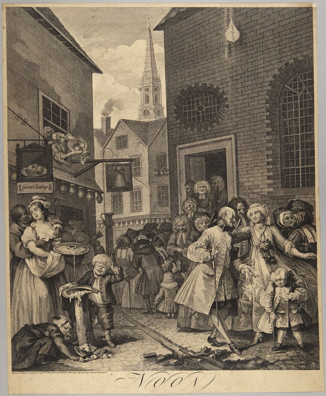 Noon, tavla 2 ur serien ”Dagens fyra tider” av William Hogarth