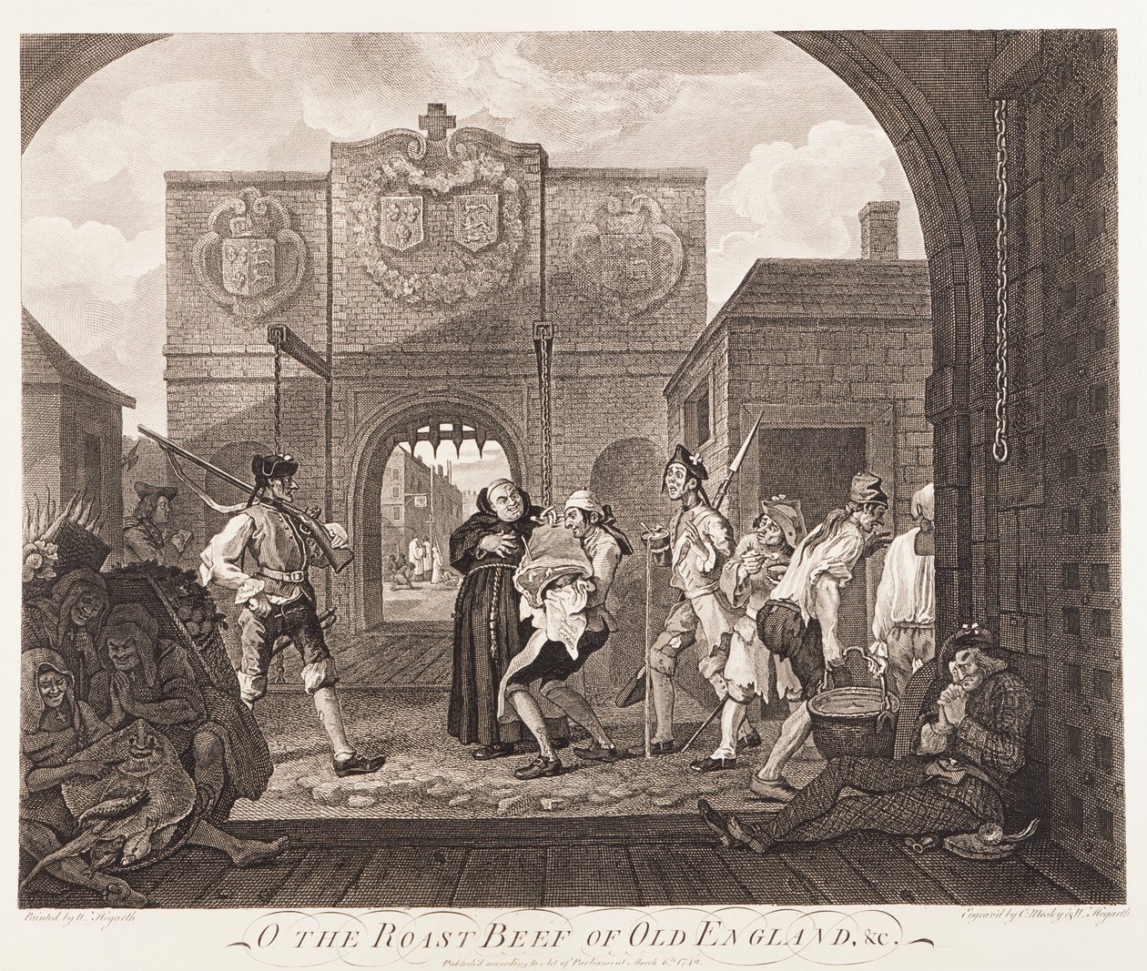 "O roastbiff of Old England", 1749 av William Hogarth