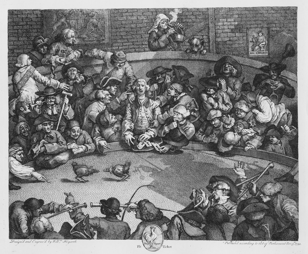 Pit Ticket, 5 november 1759 (gravyr) (s/v foto) av William Hogarth