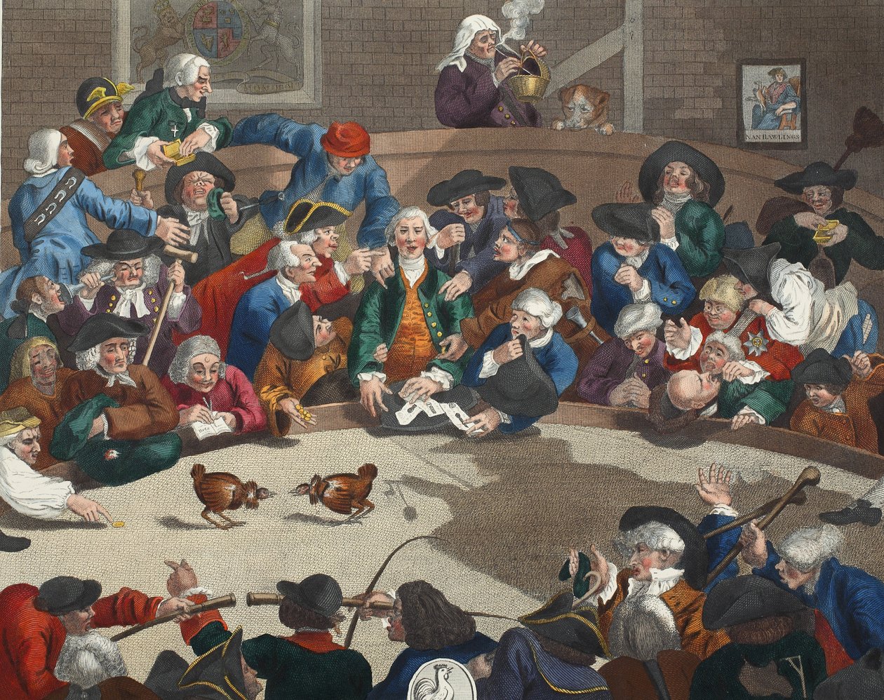 Gropbiljett, 5 november 1759, illustration från "Hogarth Restored: The Whole Works of the hyllade William Hogarth, ingraverad av Thomas Cook", pub. 1812 (handfärgad gravyr) av William Hogarth