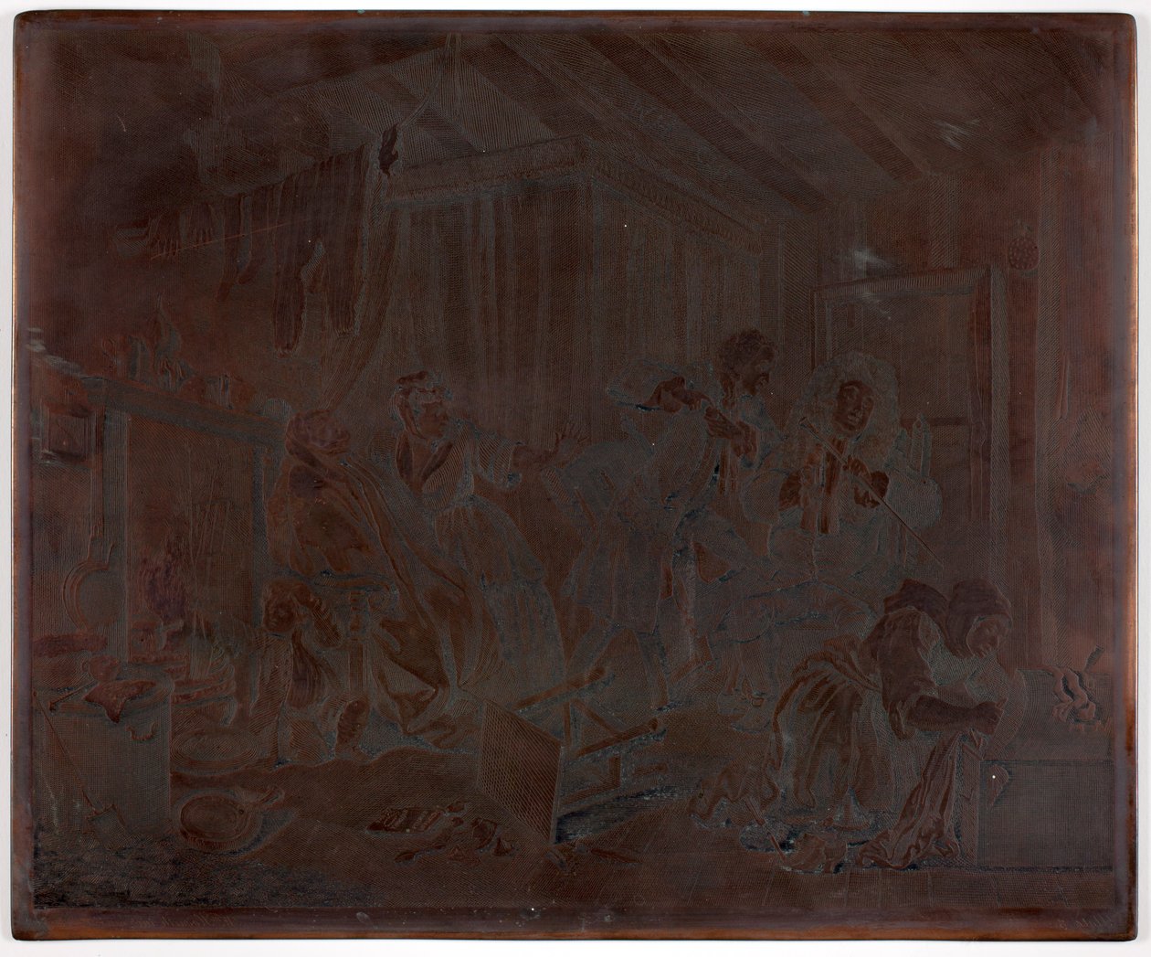 Plansch fem, ur "En prostituerads liv" av William Hogarth