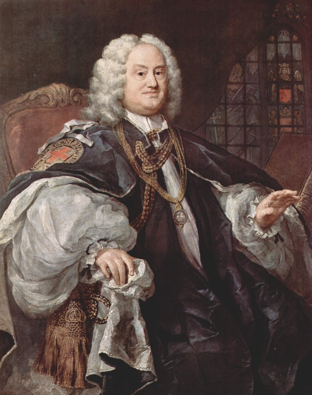Porträtt av Benjamin Hoadly (1676-1761), engelsk präst, var i tur och ordning biskop av Bangor, Hereford, Salisbury och Winchester av William Hogarth