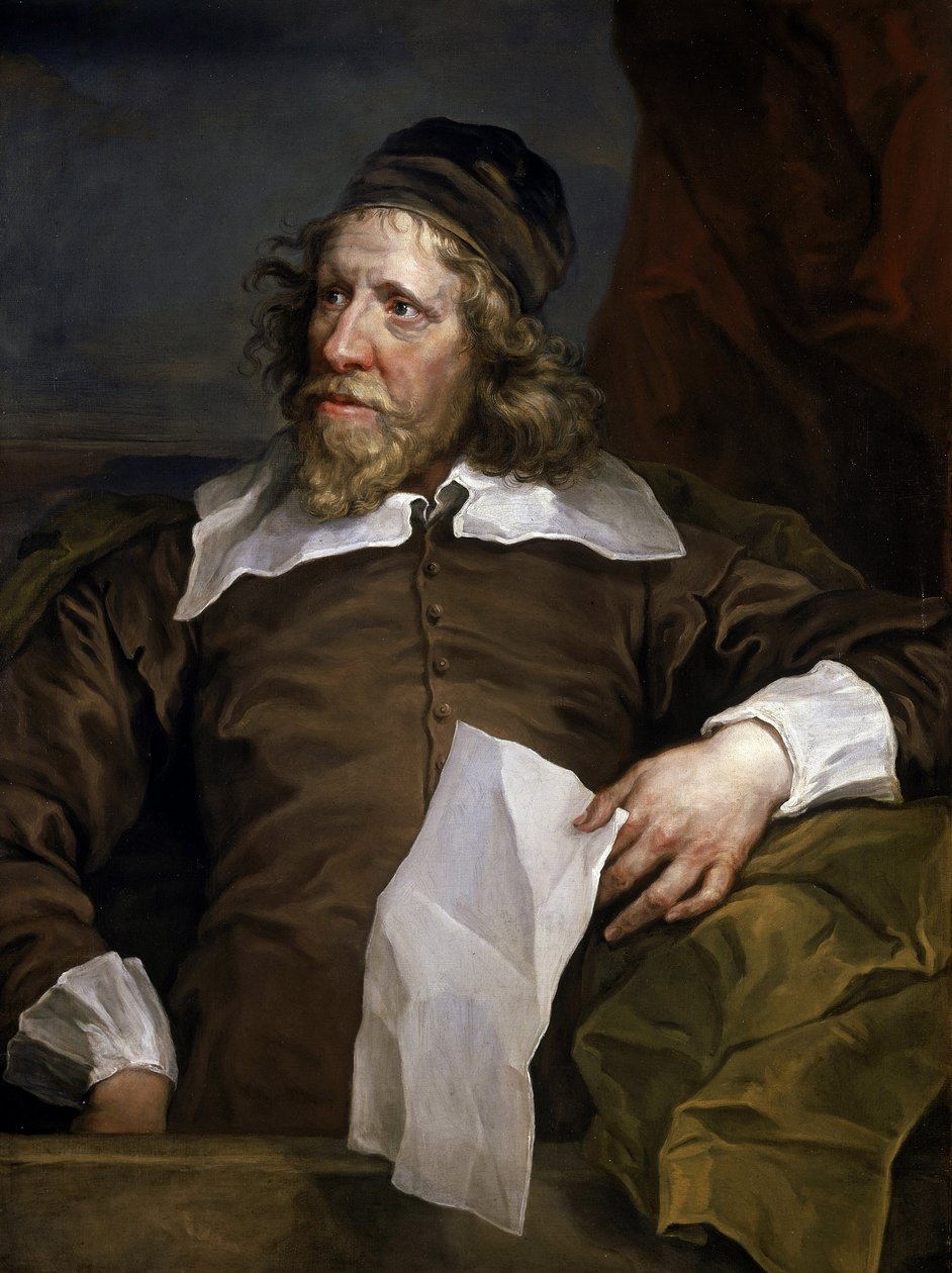 Porträtt av Inigo Jones (1573-1652), scenograf och arkitekt, han introducerade renässansarkitektur vid det brittiska kungliga hovet efter vistelser i Frankrike och Italien av William Hogarth