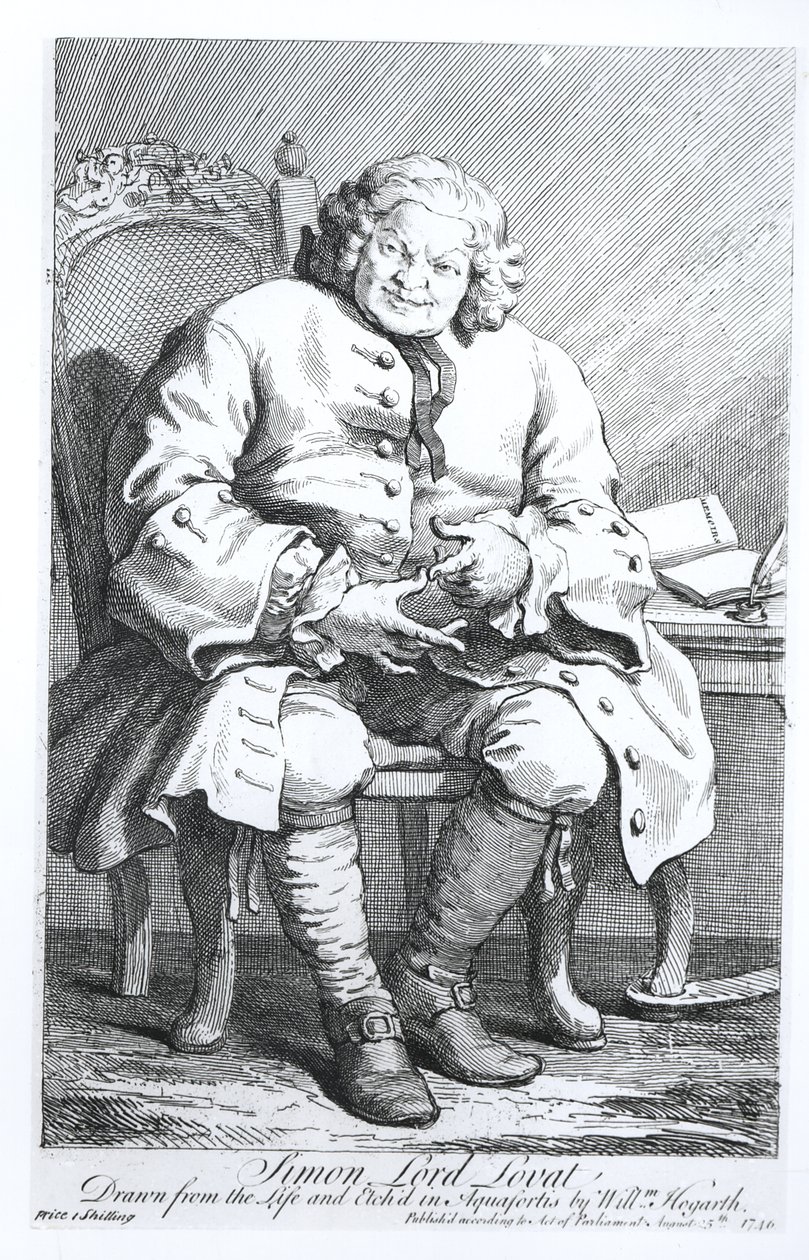 Porträtt av Simon Fraser, Lord Lovat (ca 1667-1747) 25 augusti 1746 av William Hogarth