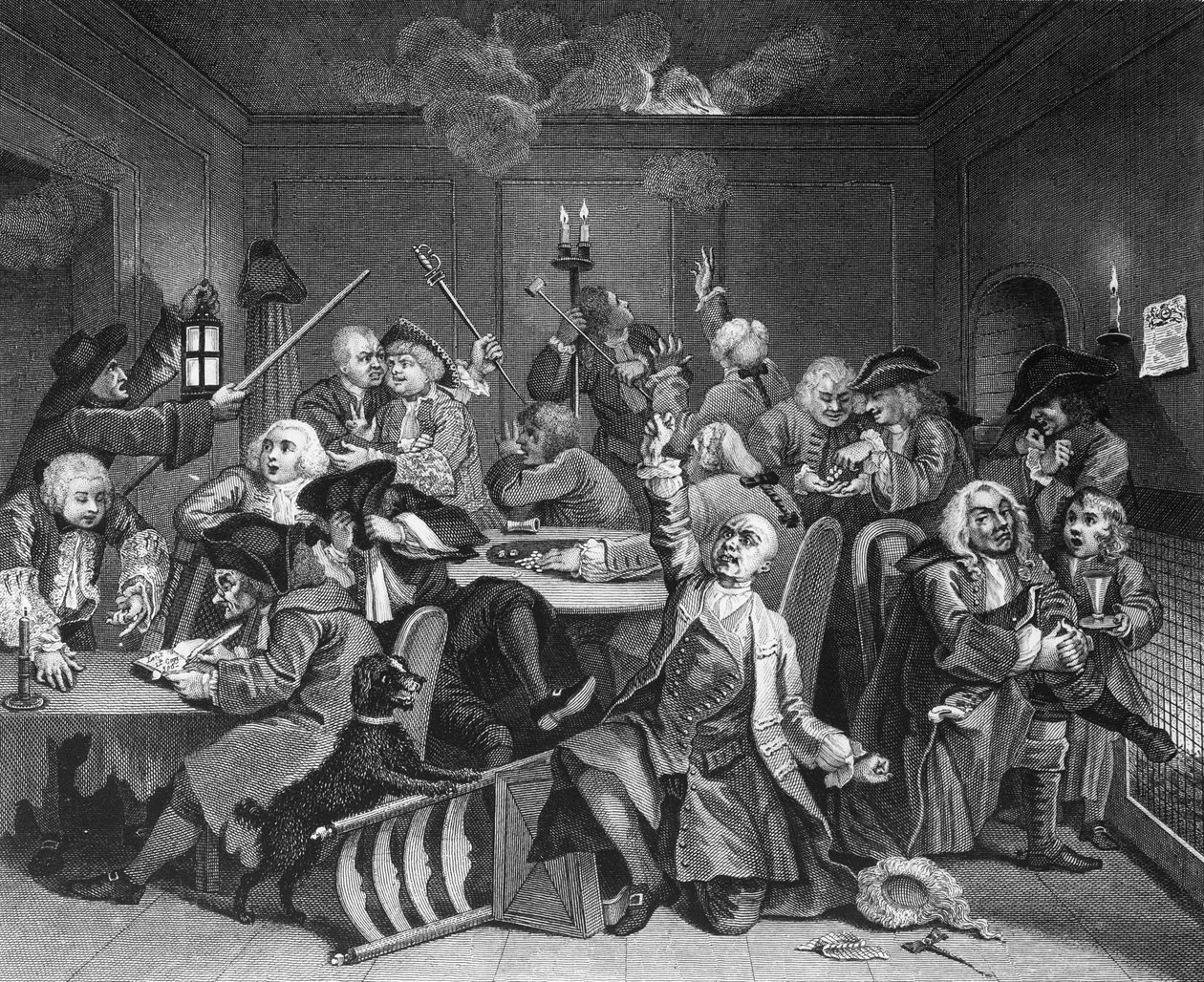 Scene VI: The Rake at the Gaming House av William Hogarth
