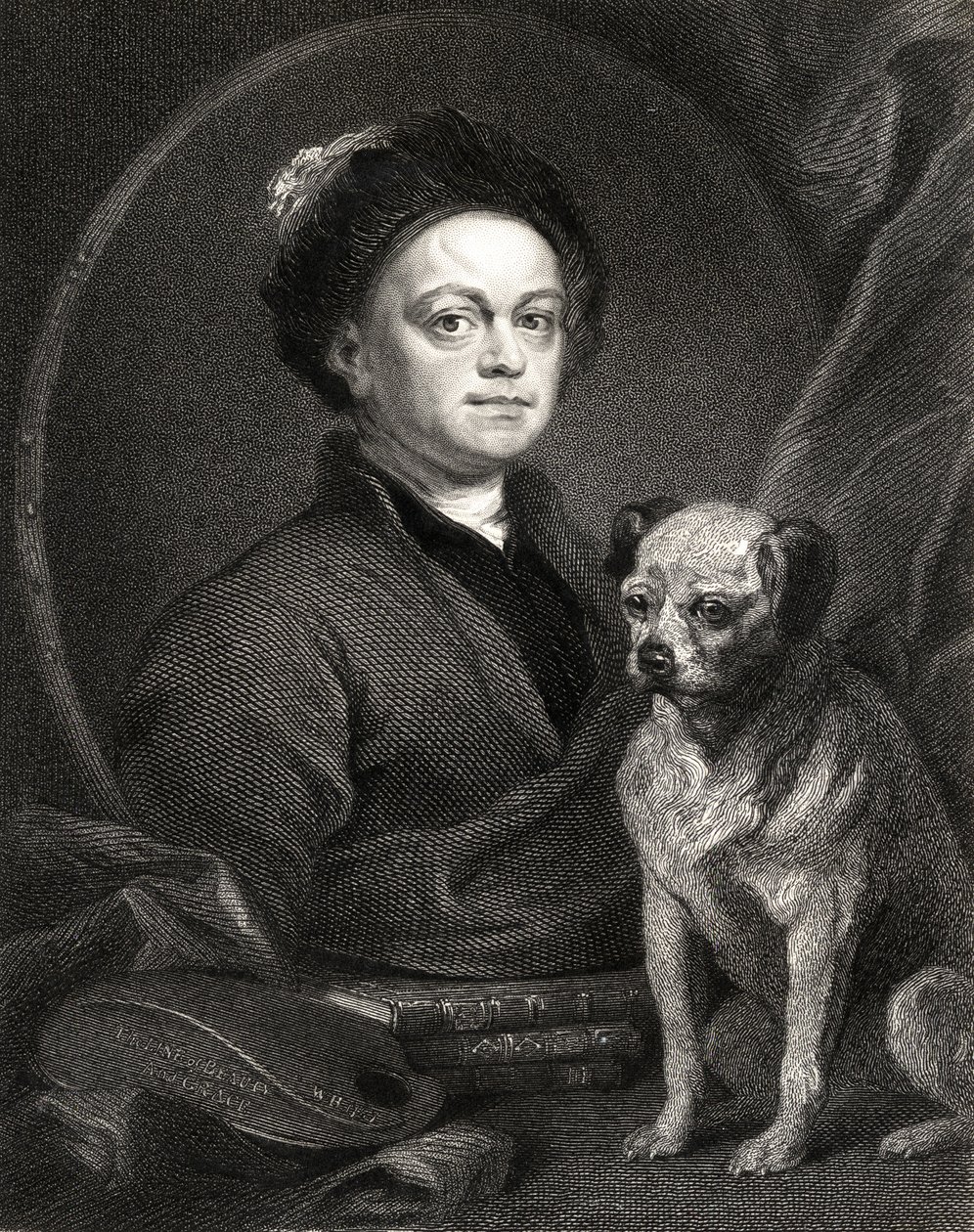 Self Portrait, från Gallery of Portraits, publicerad 1833 av William Hogarth