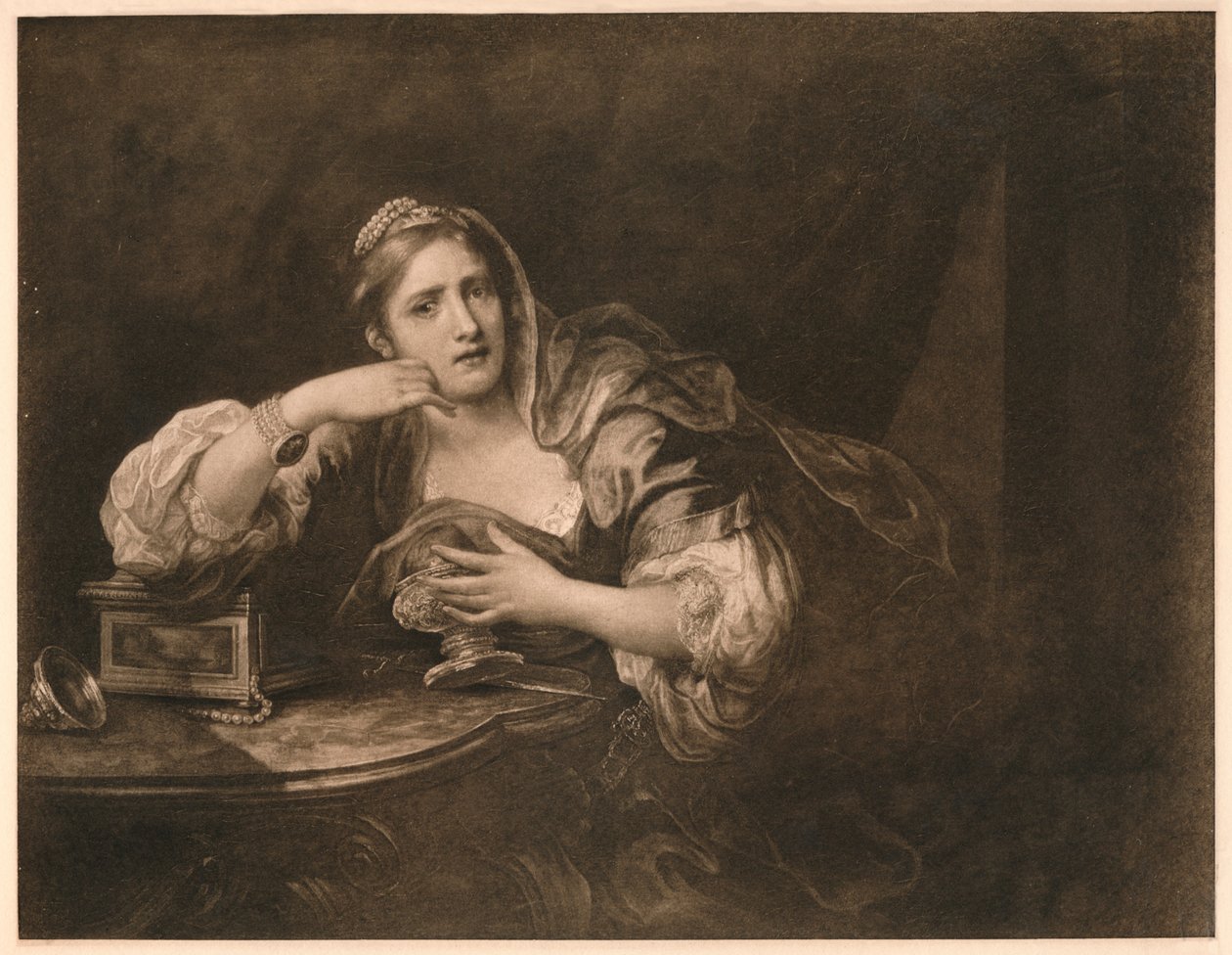 Sigismunda sörjer över Guiscardos hjärta, 1759 av William Hogarth