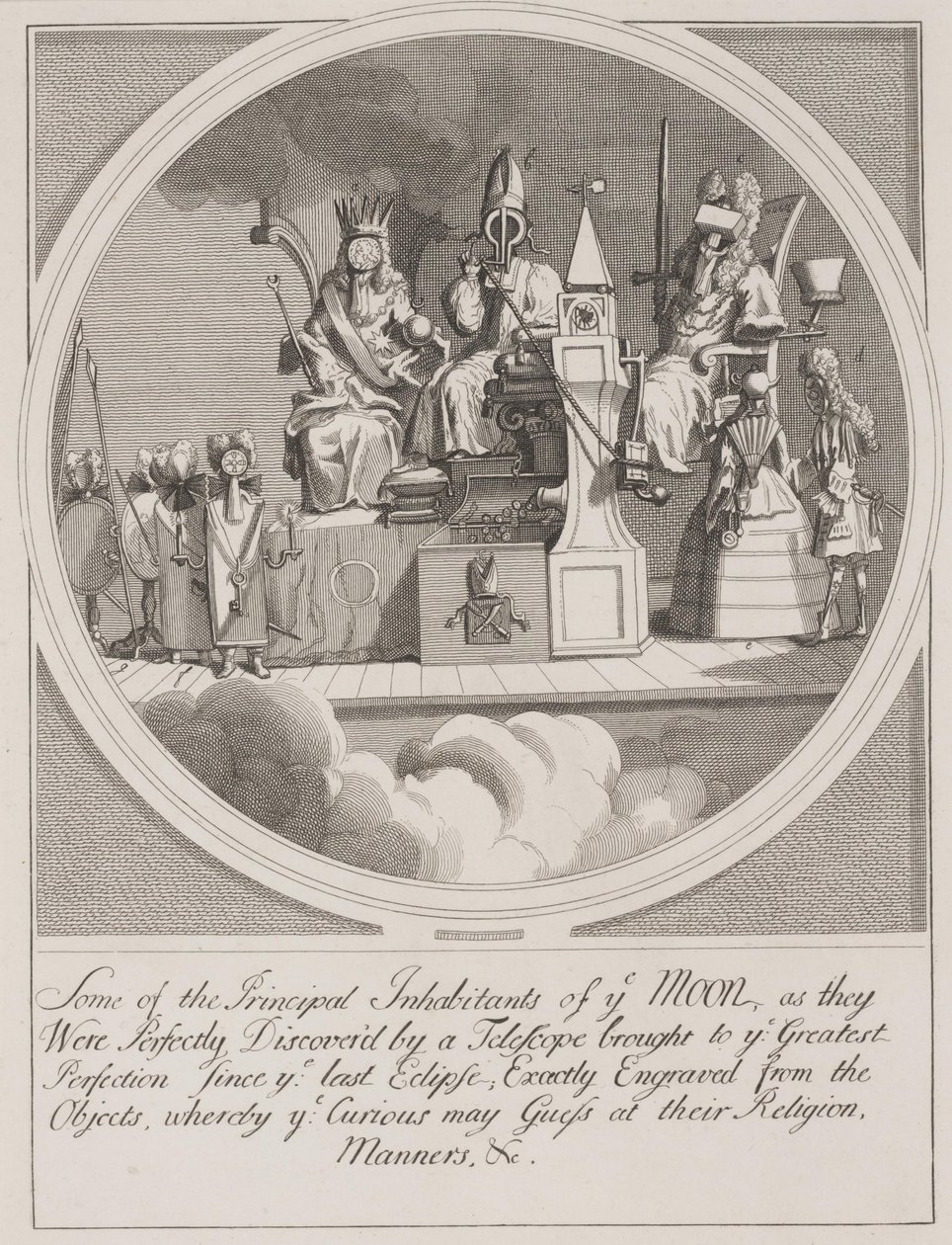 Några av månens främsta invånare: kunglighet, biskopsdöme och lag av William Hogarth