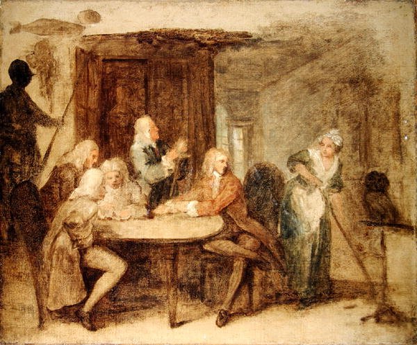 The Antiquaries (olja på duk) av William Hogarth