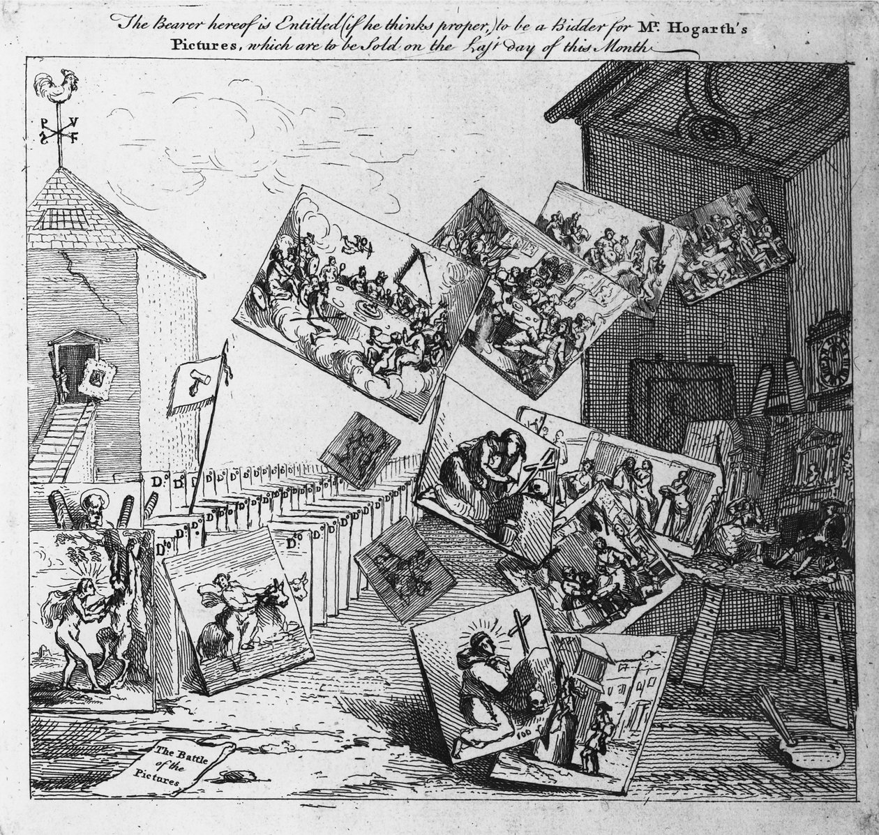 Slaget vid bilderna, 1745 av William Hogarth