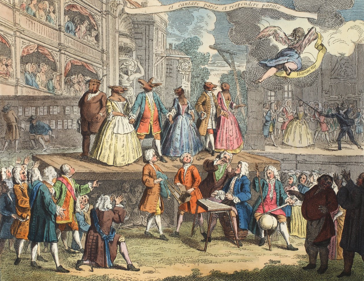 Tiggaroperan, illustration från "Hogarth Restored: The Whole Works of the celebred William Hogarth, re-graved by Thomas Cook", pub. 1812 (handfärgad gravyr) av William Hogarth