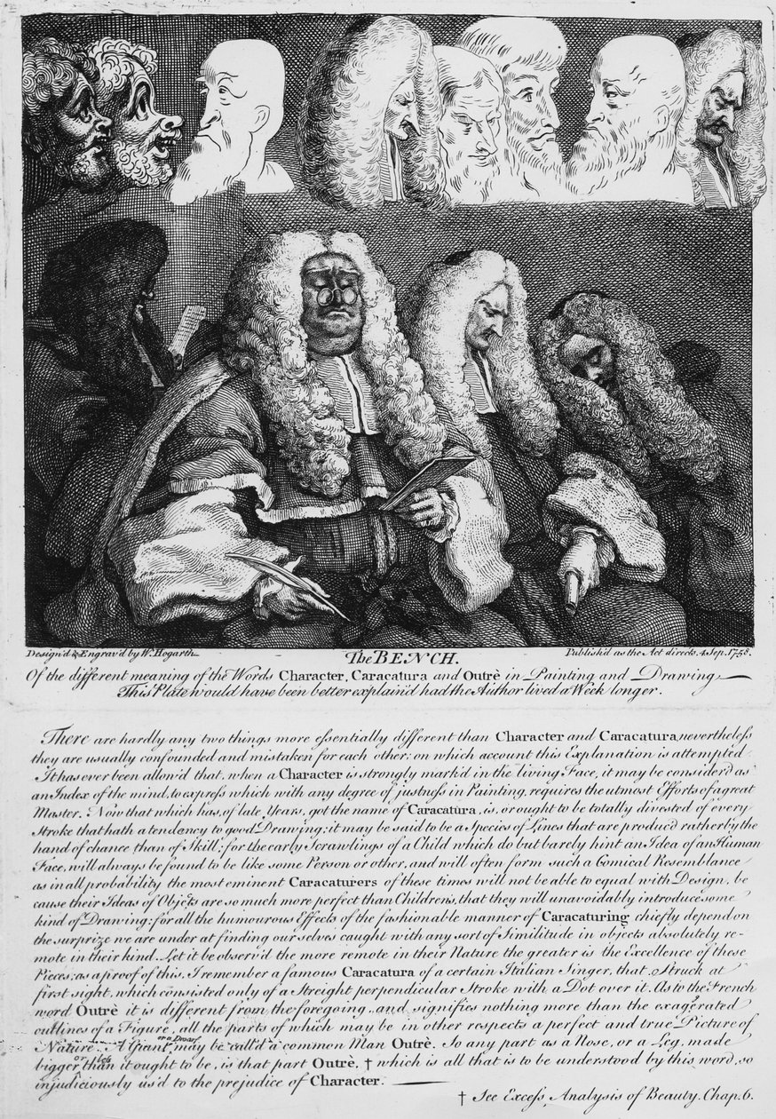 Bänken, 1758 av William Hogarth