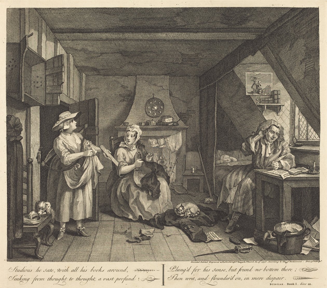 Den nödställda poeten av William Hogarth