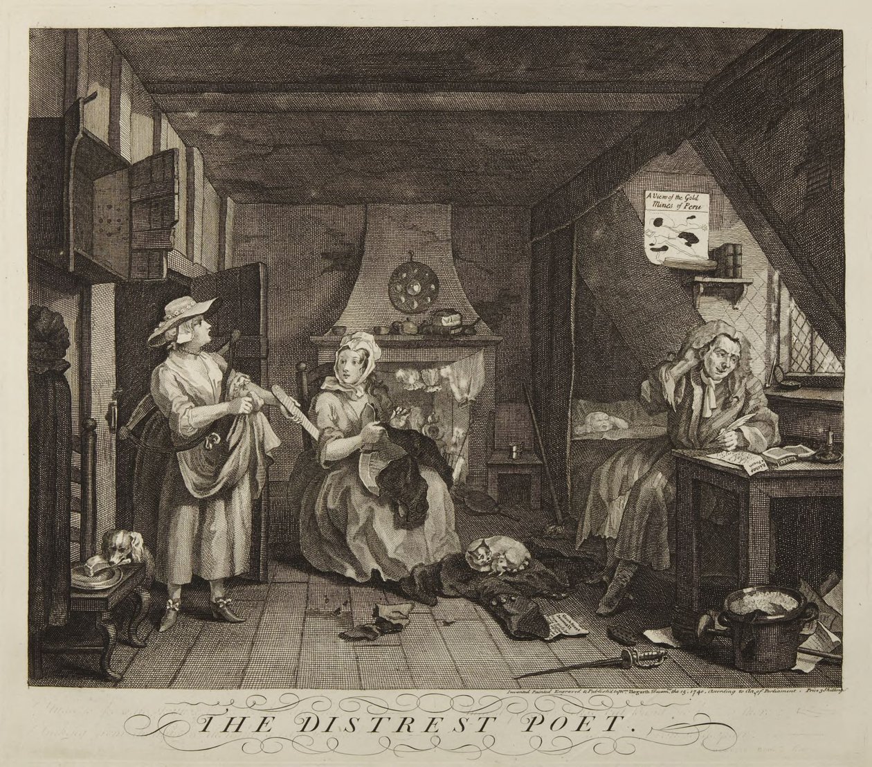 Den plågade poeten av William Hogarth