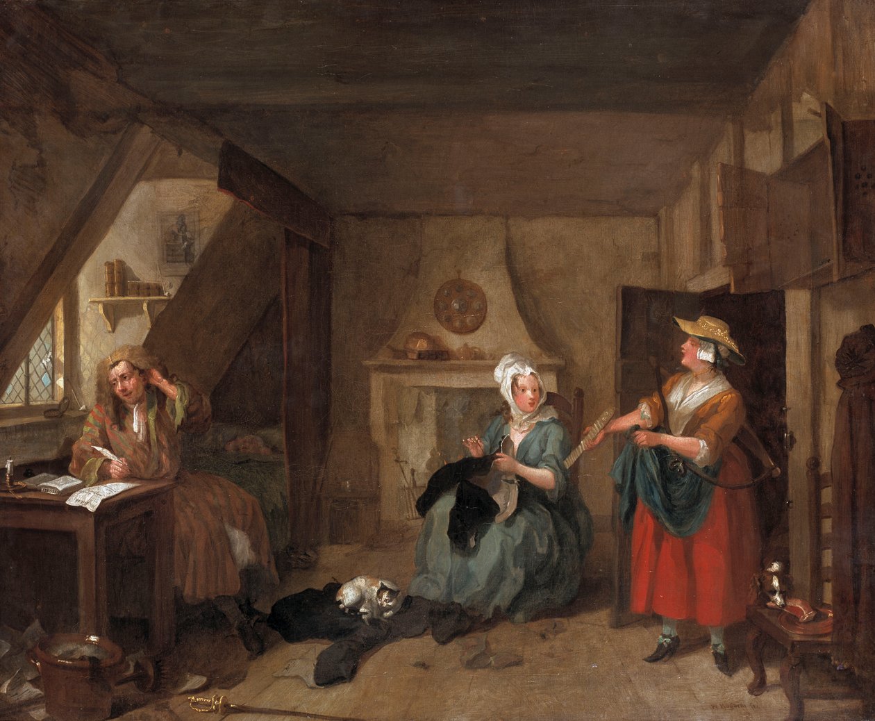 Den nödställda poeten, c.1736 av William Hogarth