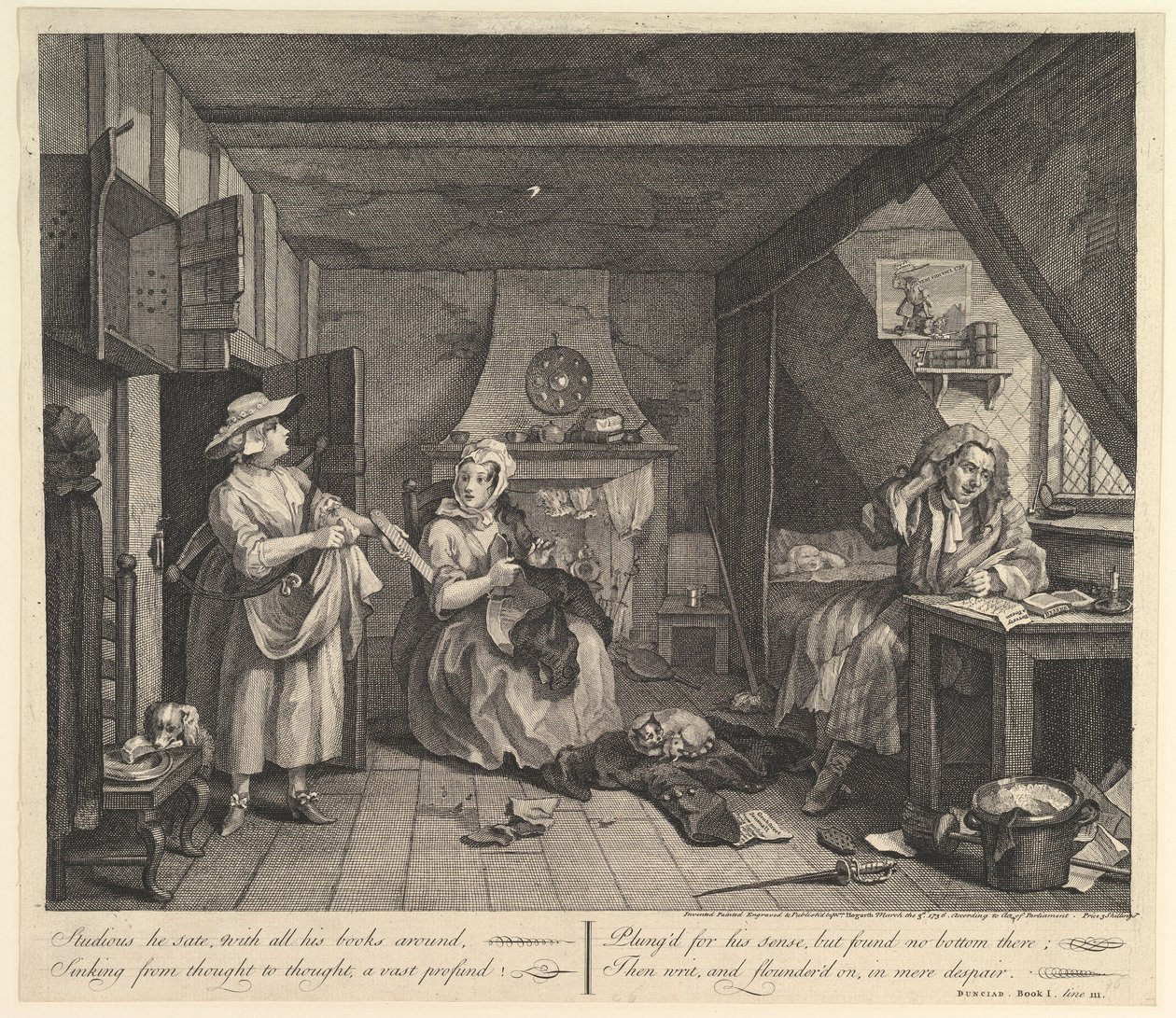 Den nödlidande poeten av William Hogarth