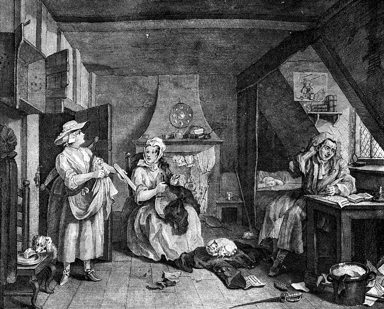 Disrestpoeten, 1740 av William Hogarth