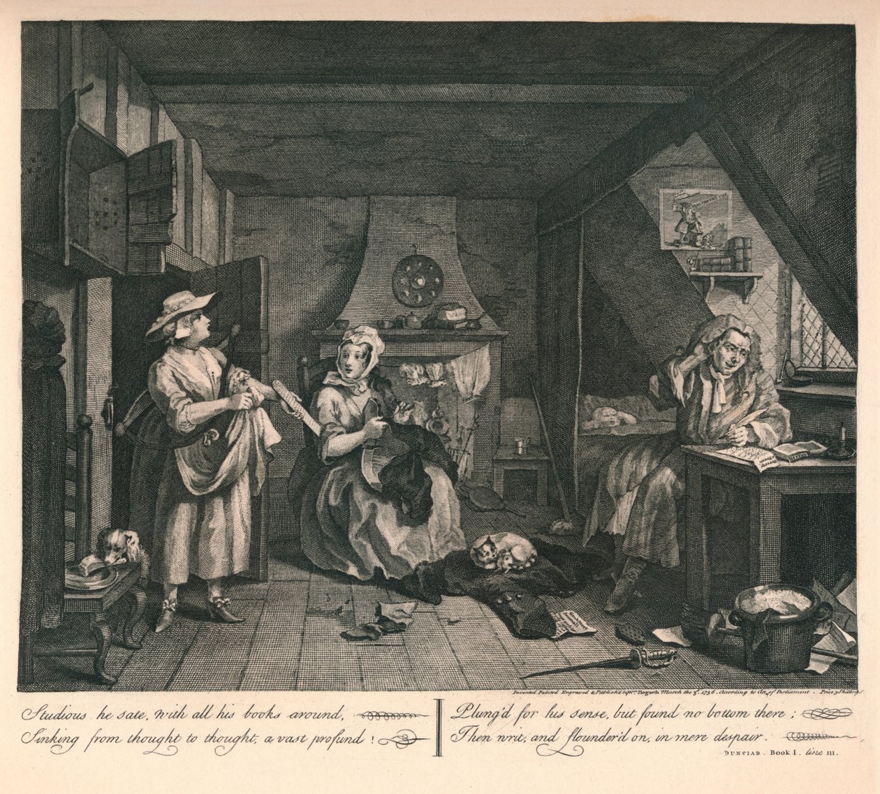 Disrestpoeten, 1740. av William Hogarth
