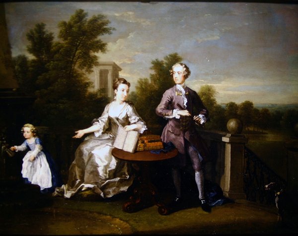 Familjen Edwards Hamilton på deras terrass i Kensington av William Hogarth