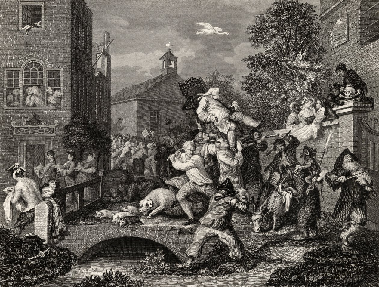 Valet, ledamoten som ordförande, från  av William Hogarth