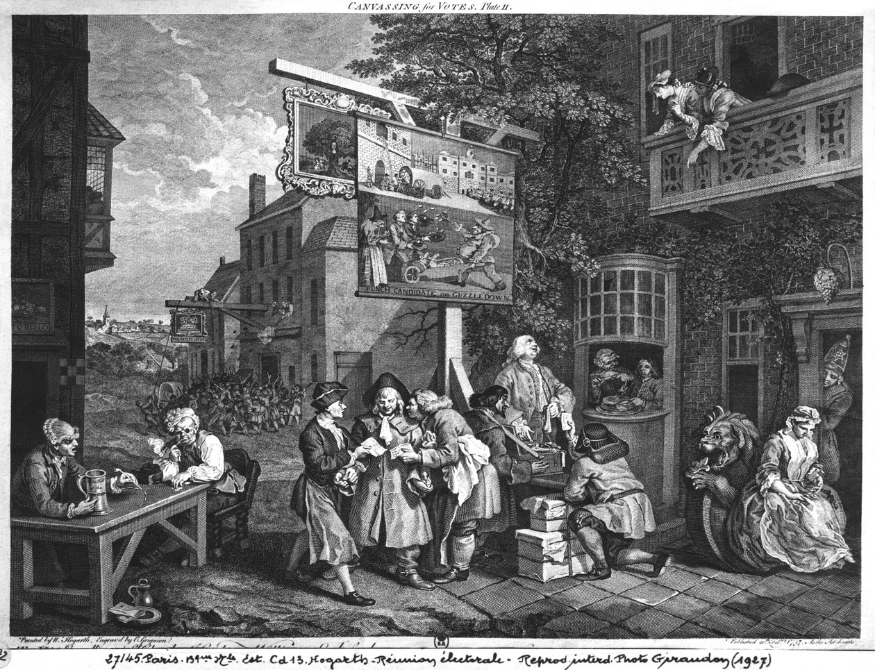 Valet II; Canvassing for Votes, graverad av Charles Grignion (1717-1810) 1757 (se även 1997) av William Hogarth