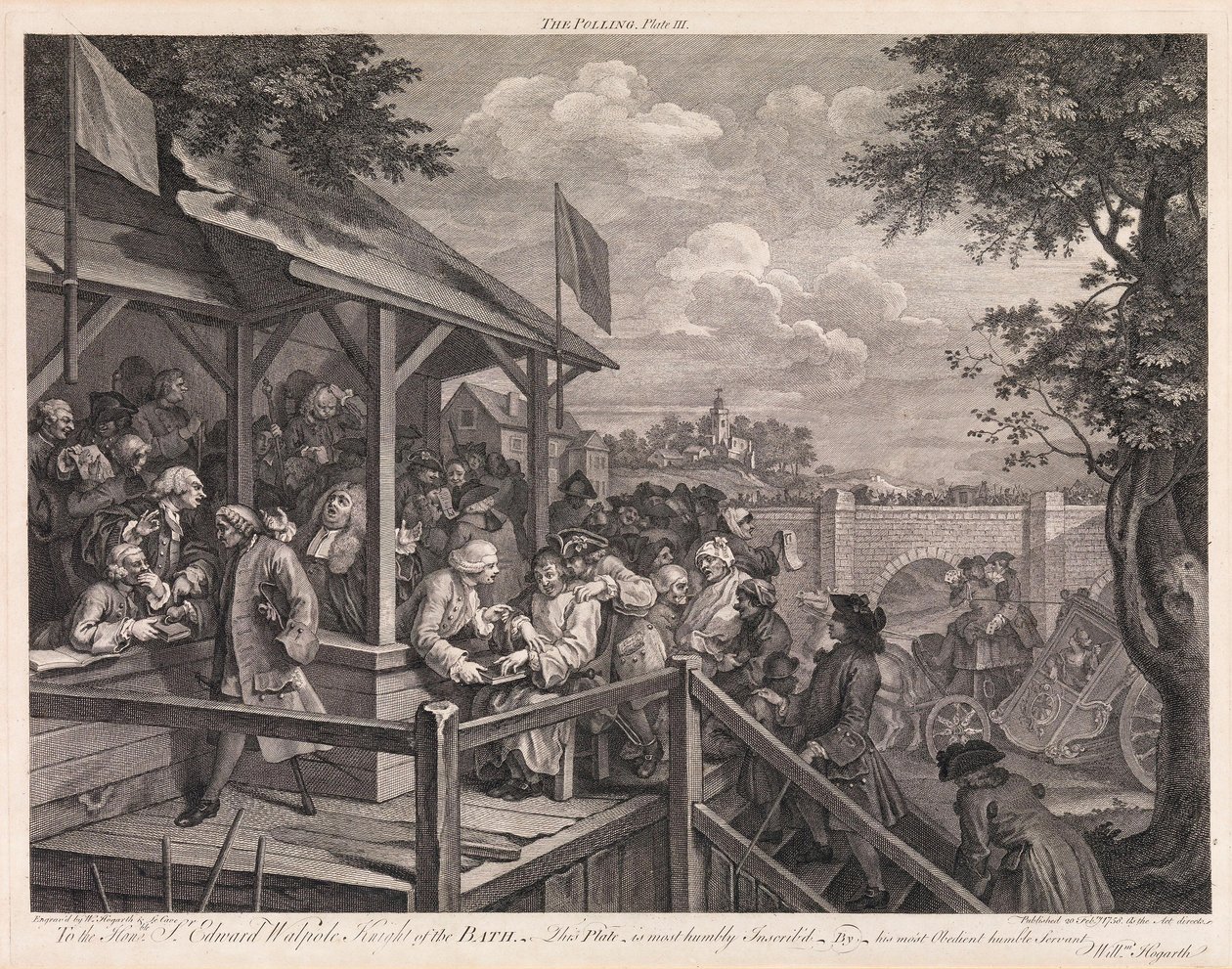 Valet, plansch 3: ”Omröstningen” av William Hogarth