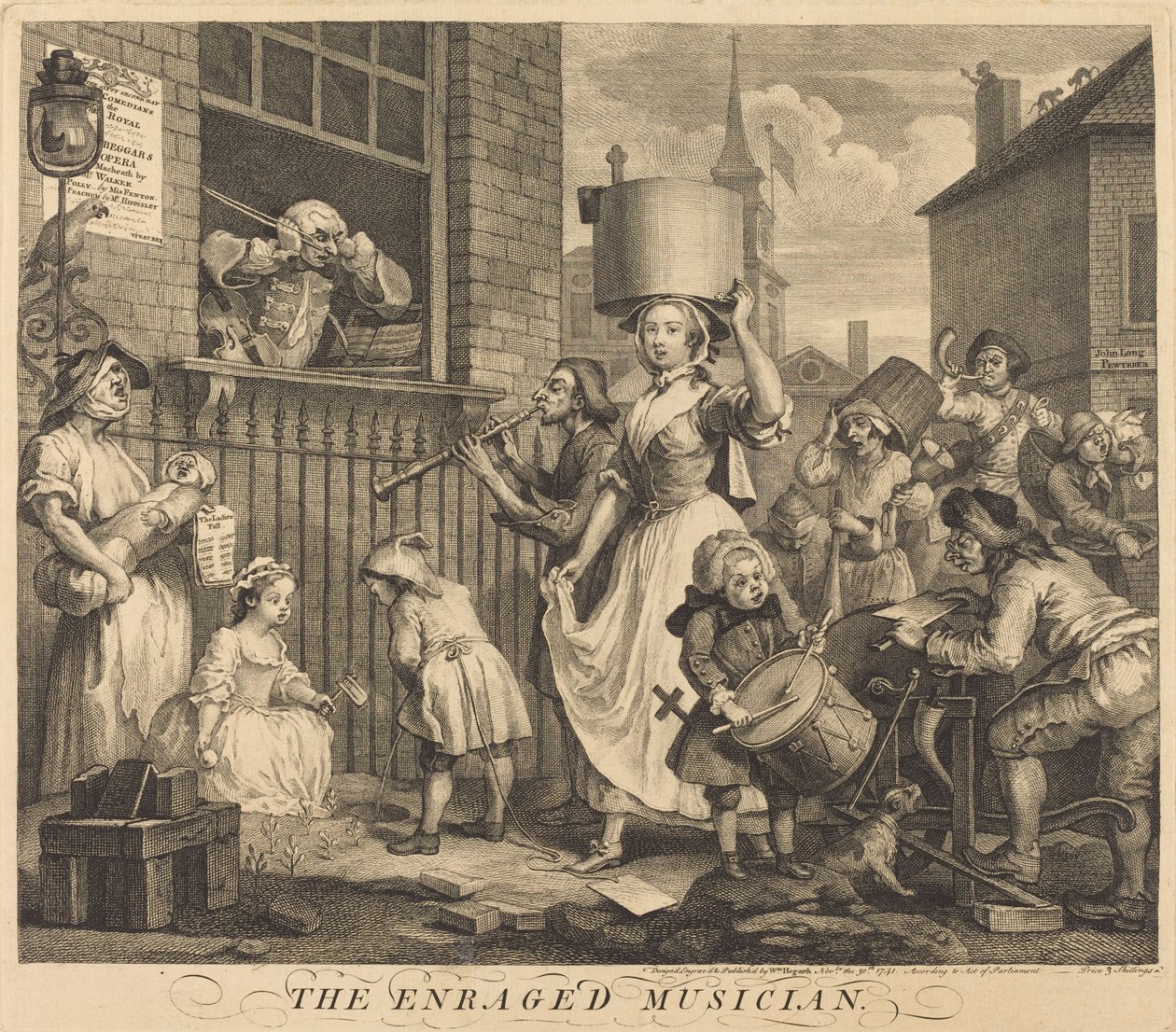 Den arga musikern av William Hogarth