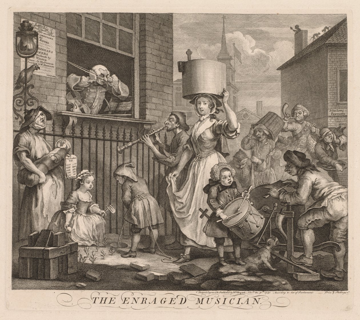 Den arga musikern av William Hogarth