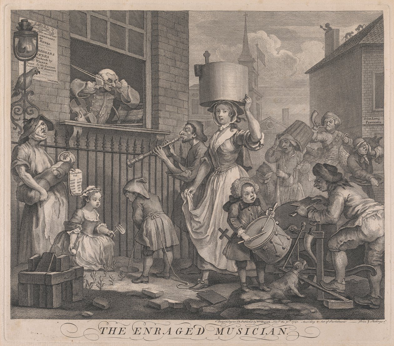 Den arga musikern av William Hogarth