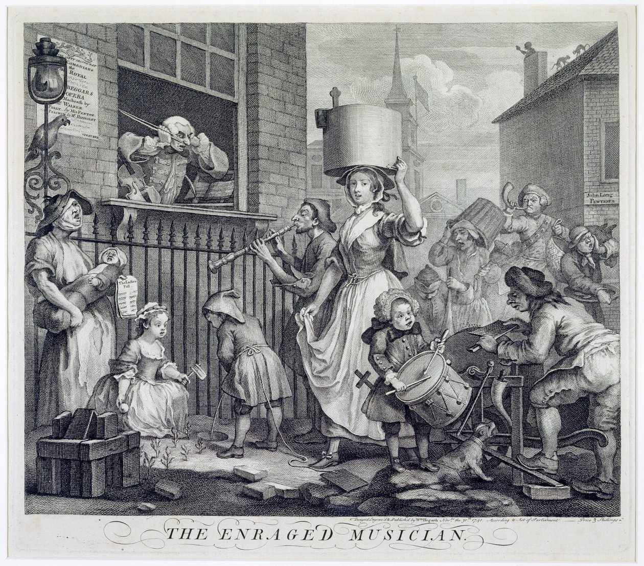 Den rasande musikern, 1741 av William Hogarth