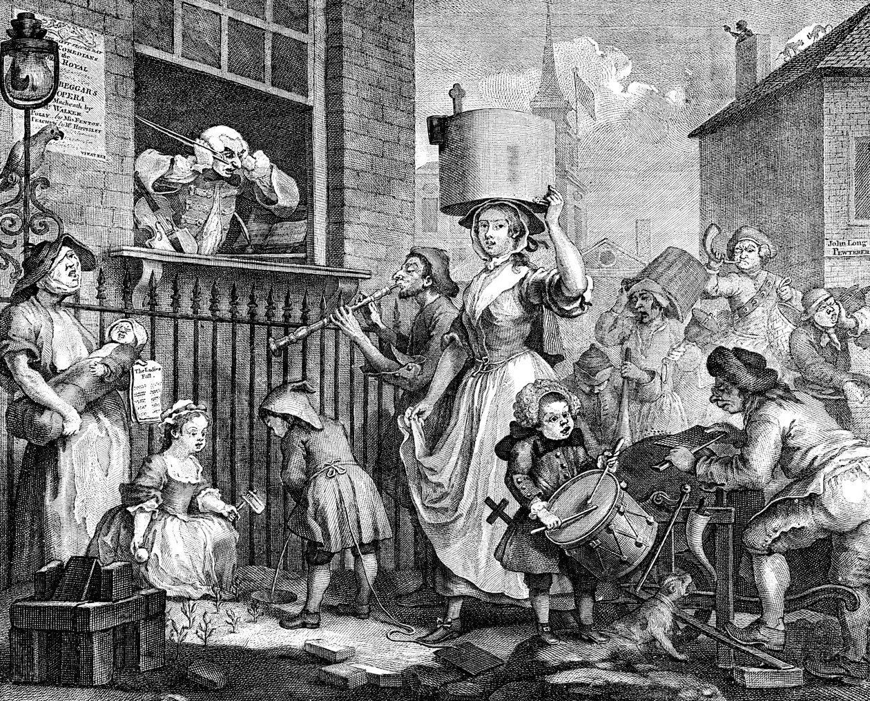 Den rasande musikern, 1741 av William Hogarth