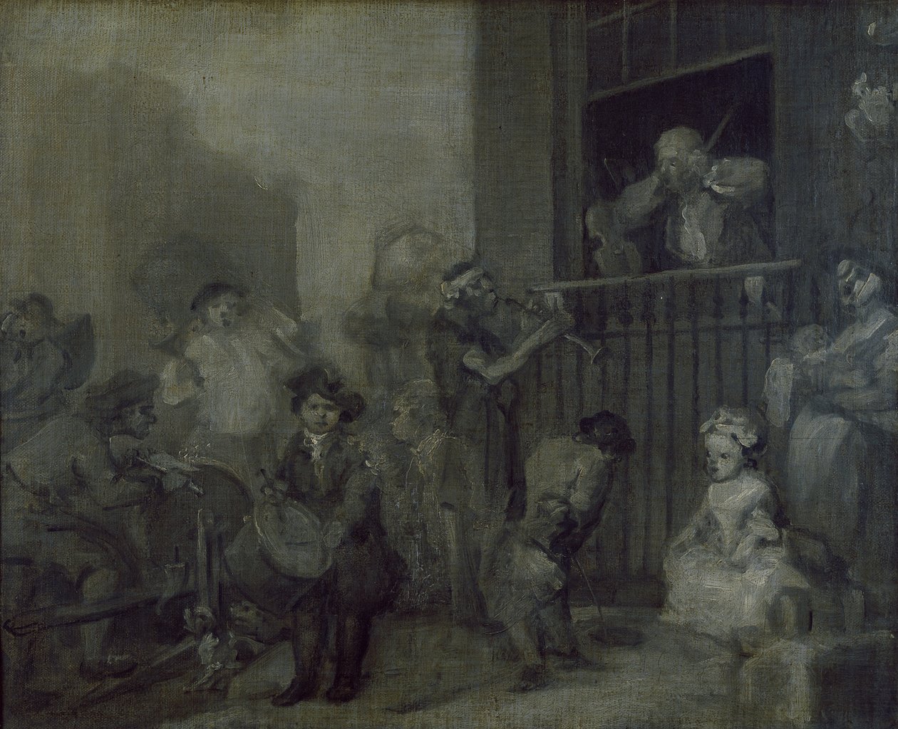 Den rasande musikern, 1600-talet av William Hogarth