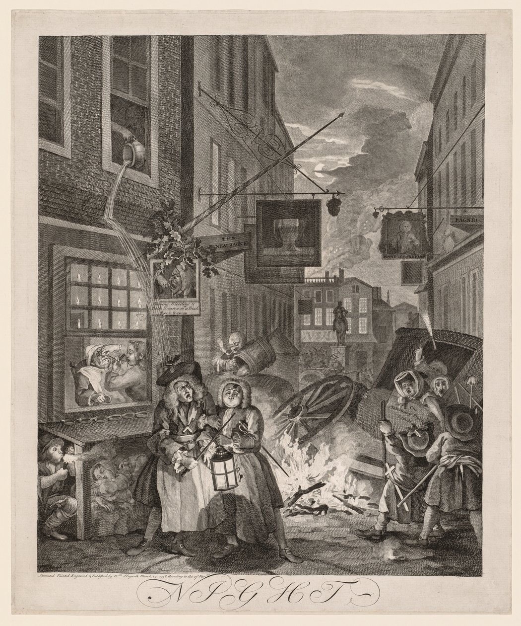 De fyra tiderna på dygnet: Natten av William Hogarth