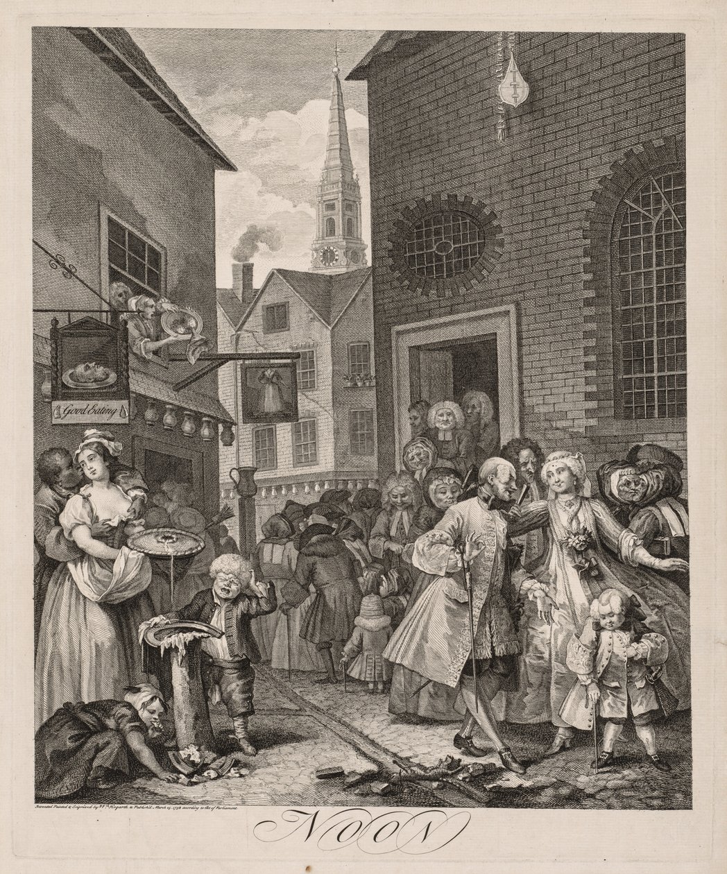 De fyra tiderna på dygnet: middag av William Hogarth