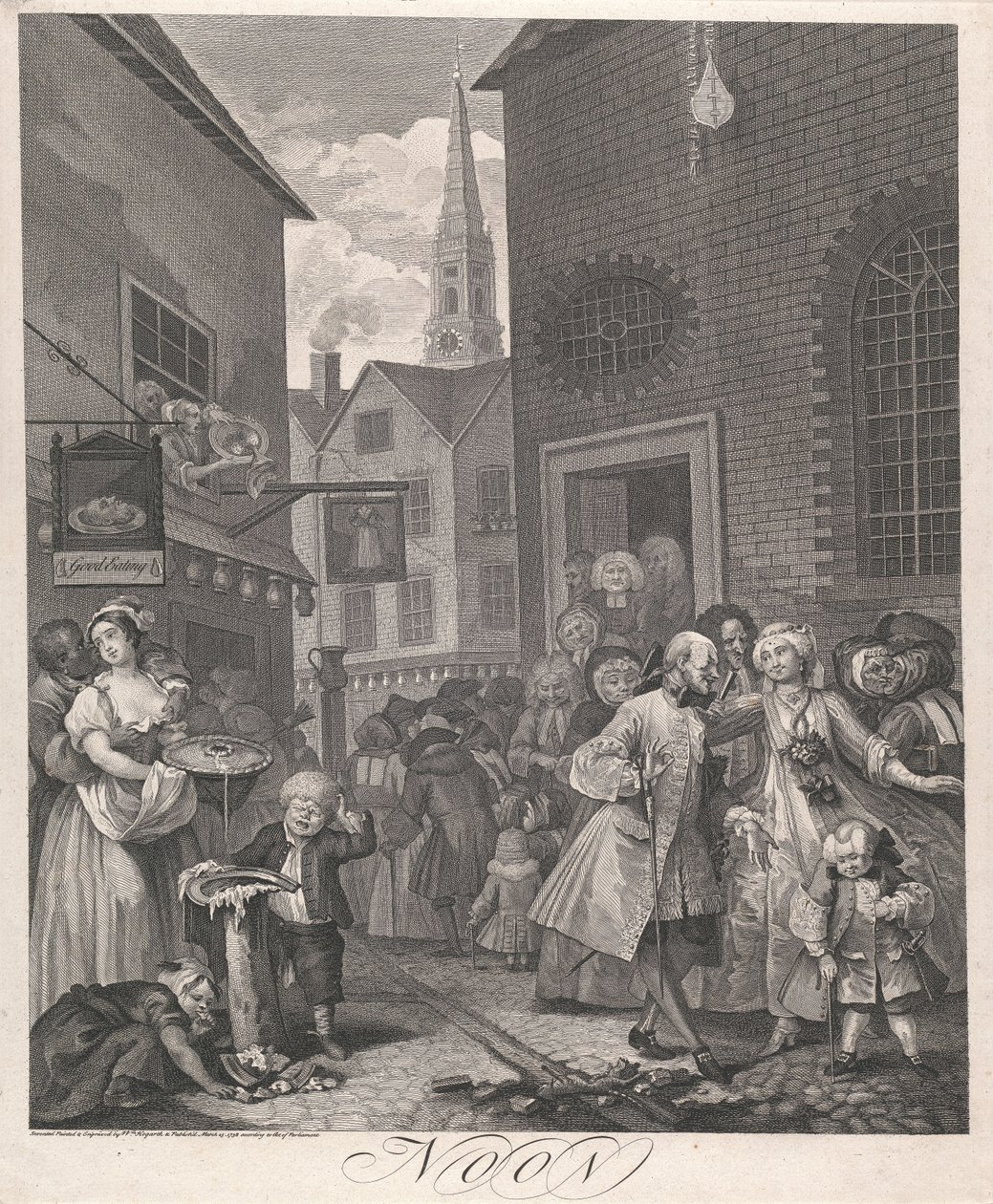 Dagens fyra tider, tavla II:  Mitt på dagen av William Hogarth