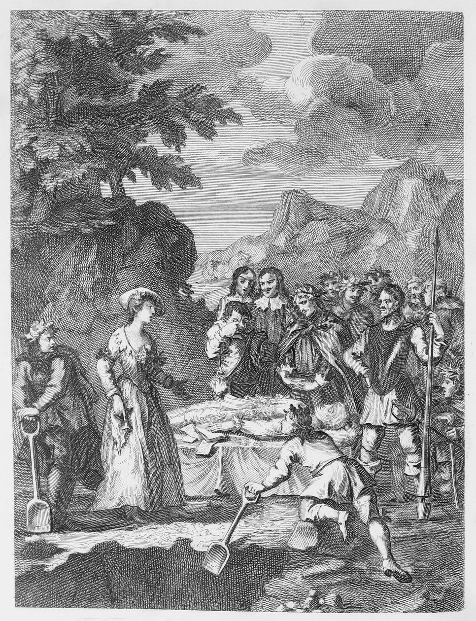 Begravningen av Chrystom & Marcella som rättfärdigar sig själv av William Hogarth