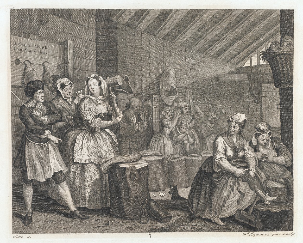 The Harlot Loged in Bridewell, designad 1732, tryckt 1744 (Etsning och gravyr) av William Hogarth