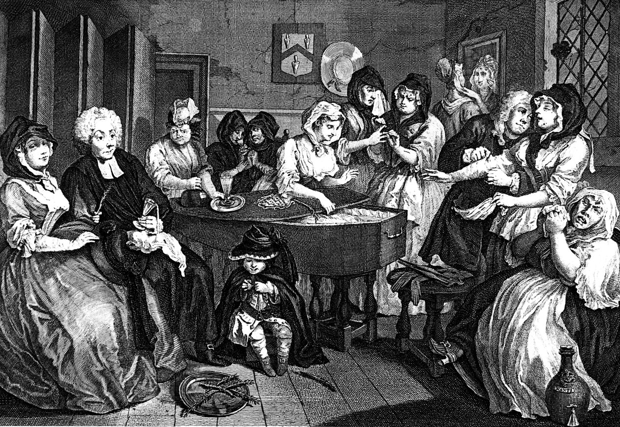 Skökornas framsteg, 1733 av William Hogarth