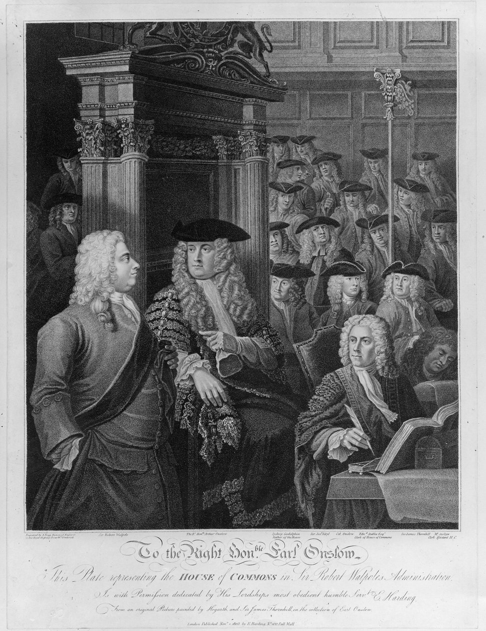 Underhuset i Walpoles administration, publicerad 1803 av William Hogarth