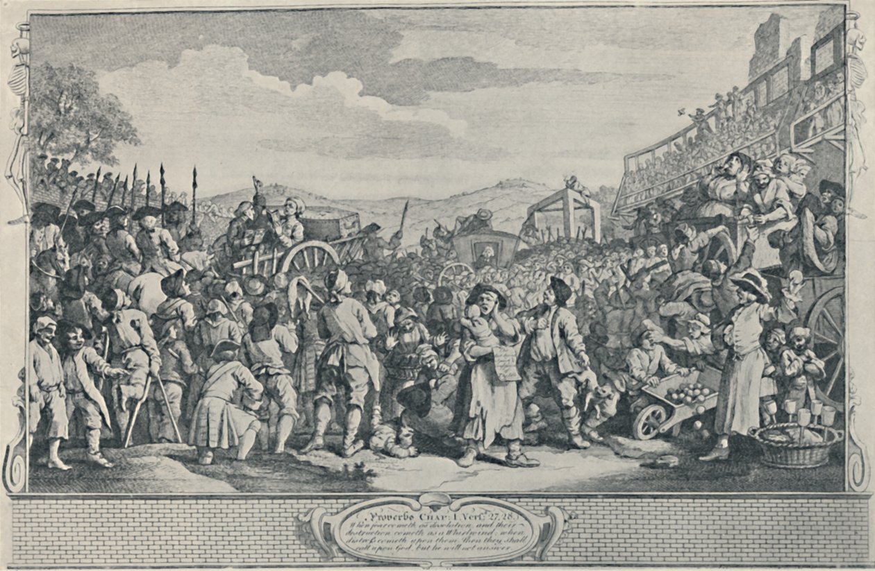 The Idle Prentice Executed at Tyburn From the Industry and Idleness Series, 1747, 1920 av William Hogarth