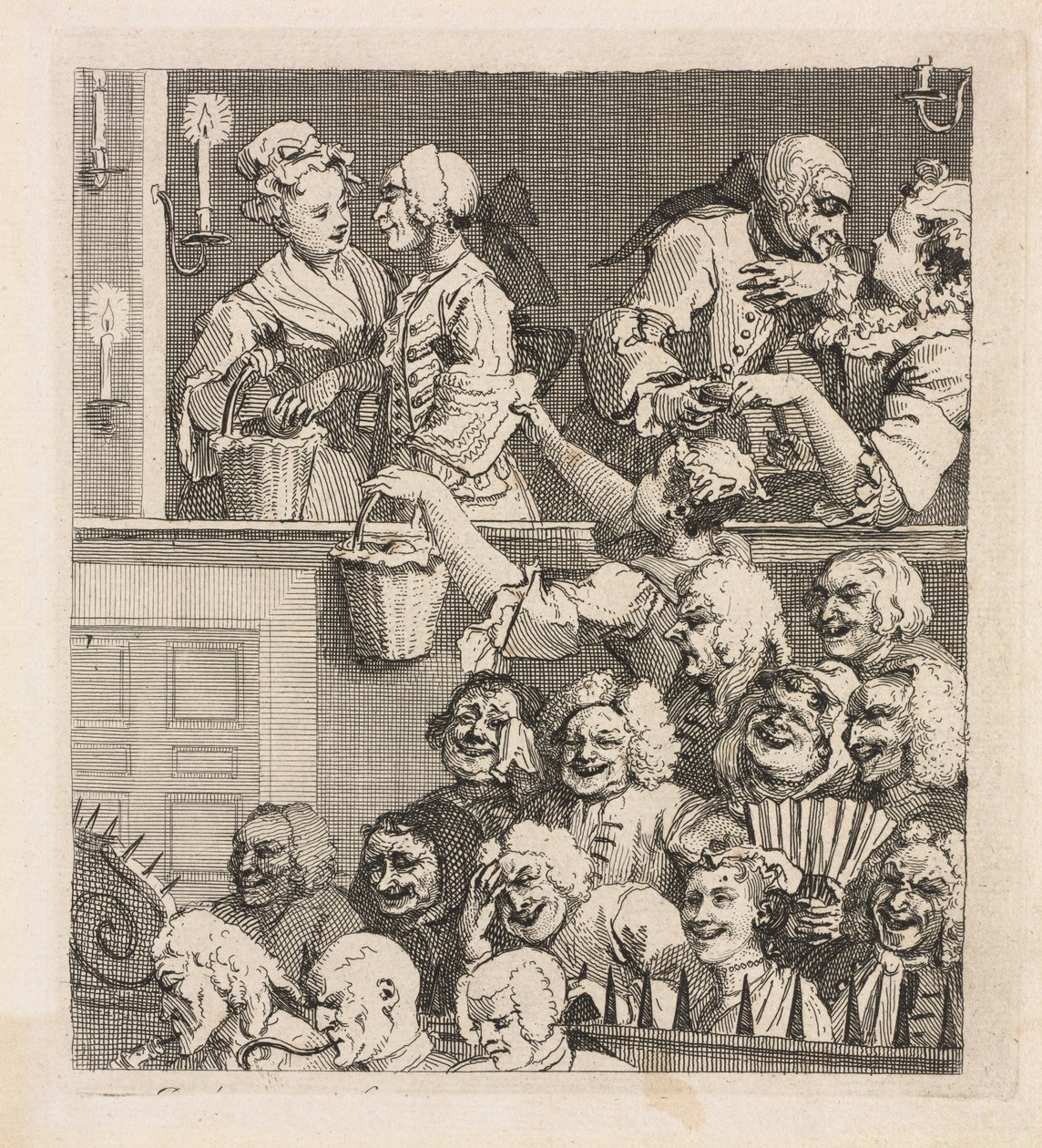 Den skrattande publiken av William Hogarth