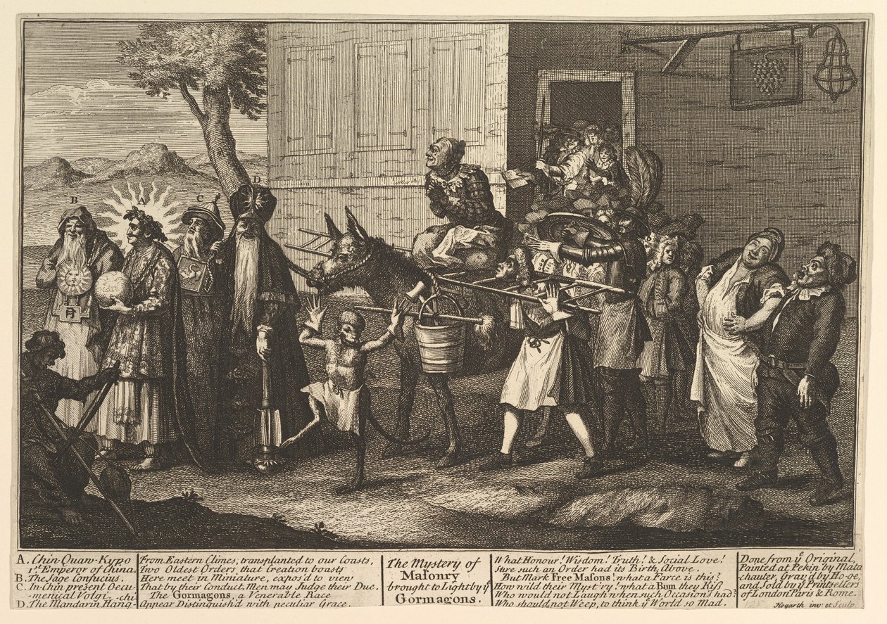 The Mystery of Masonry Braught to Light by the Go..., [utgiven först i december 1724] senare återutgivning. av William Hogarth