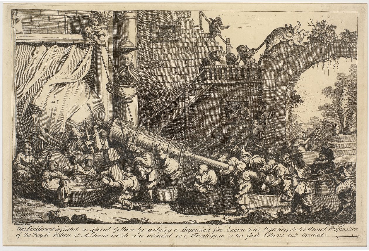 Straffet som ålades Lemuel Gulliver av William Hogarth