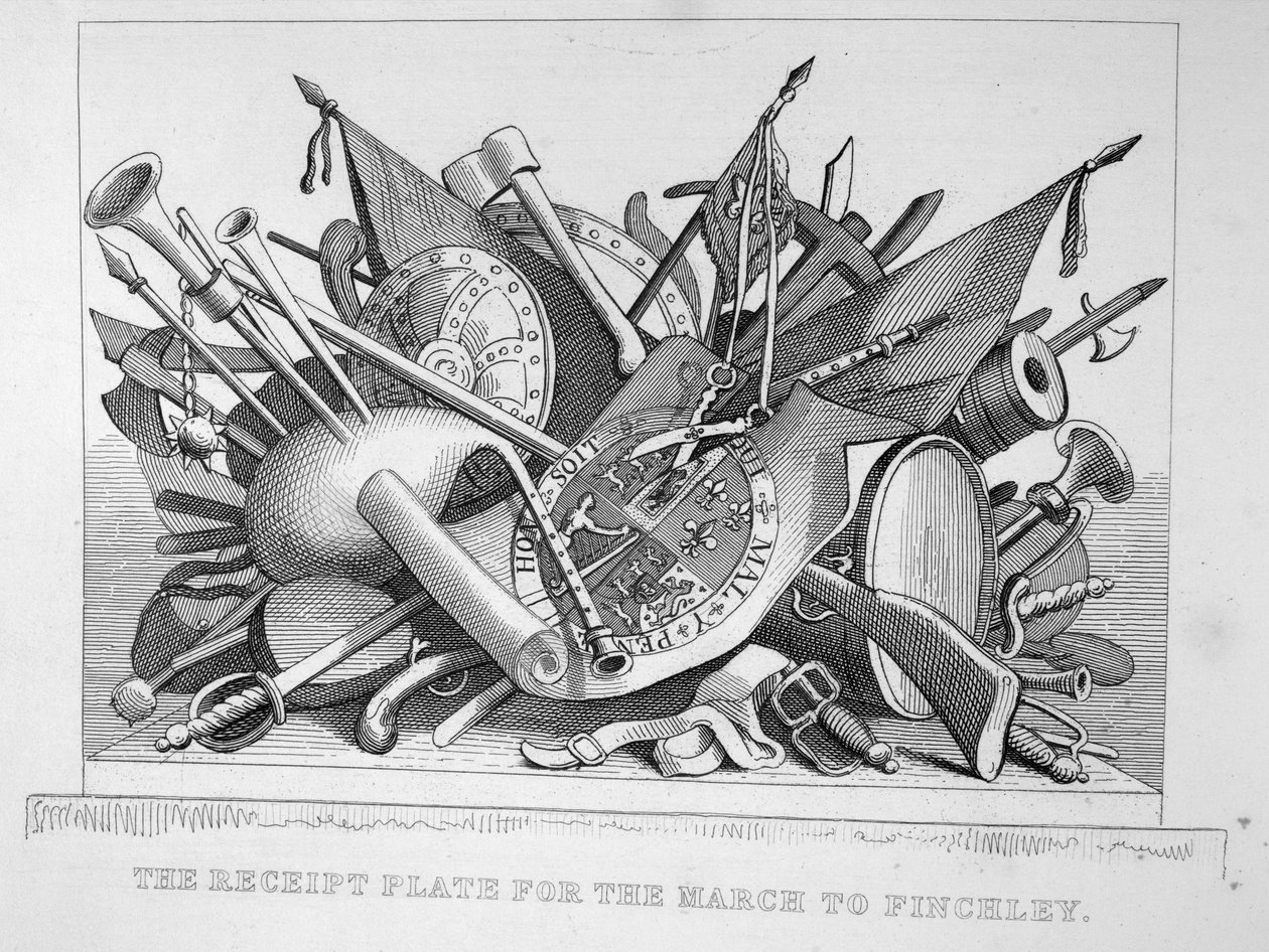 Kvittoskylten för mars till Finchley, 1755 av William Hogarth