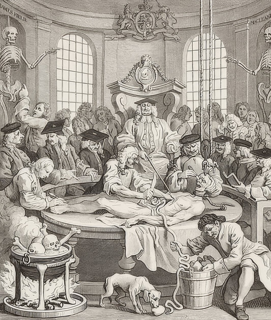Grymhetens belöning. Från: Grymhetens fyra stadier / Grymhetens fyra stadier. 1751 av William Hogarth