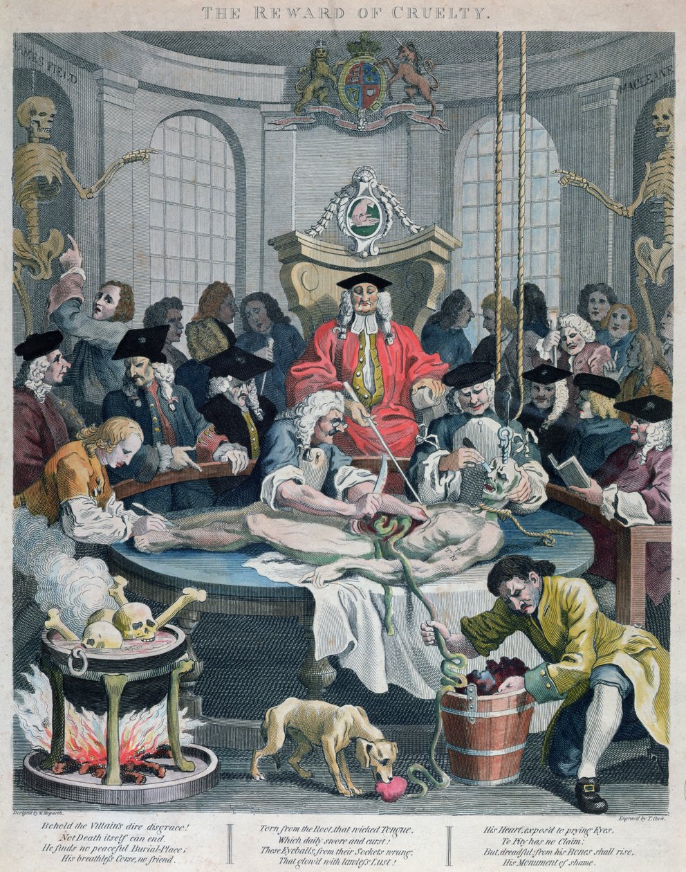 Grymhetens belöning, från Grymhetens fyra stadier, graverad av Thomas Cook (1744-1818) 1799 av William Hogarth
