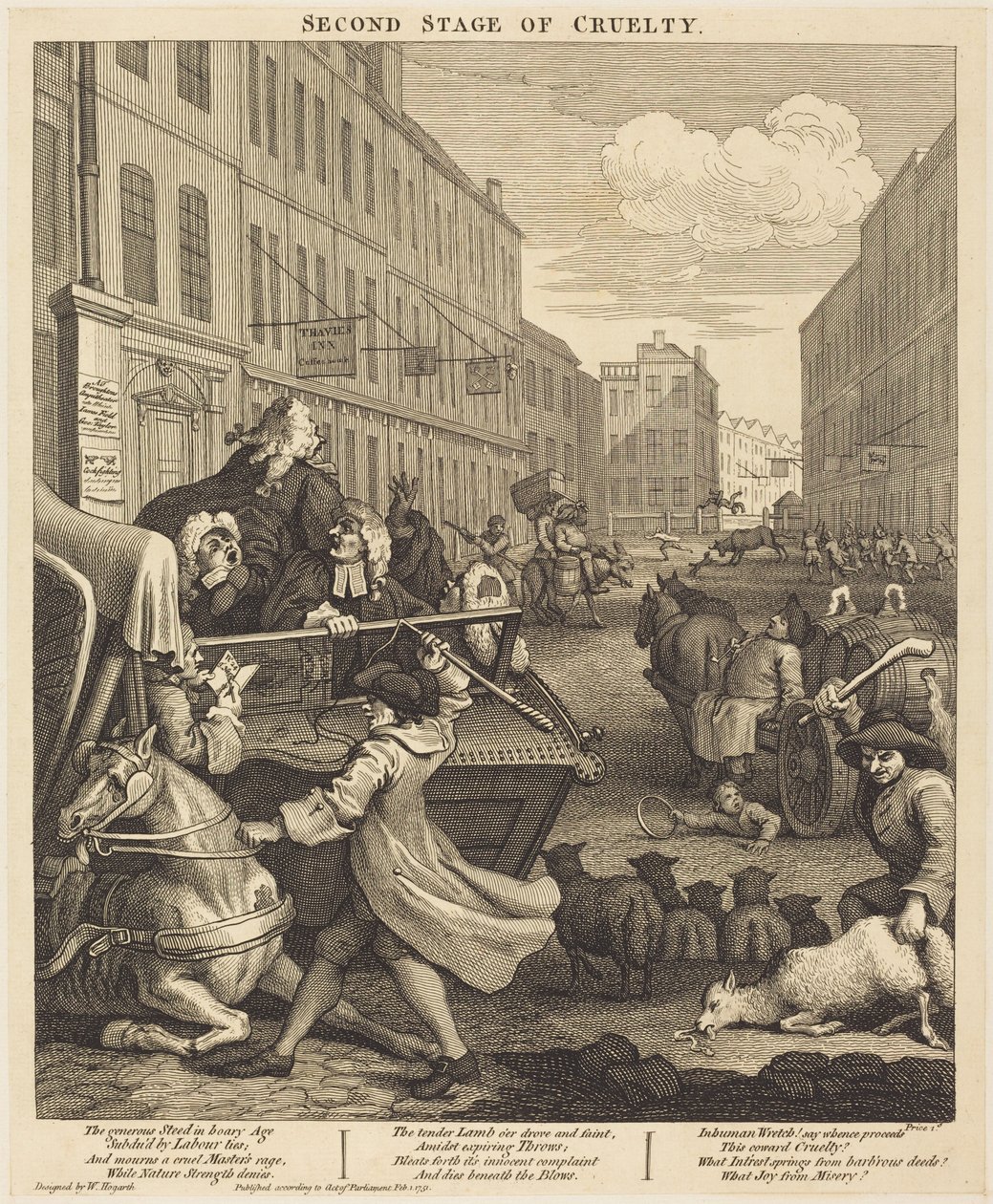 Den andra fasen av grymhet av William Hogarth