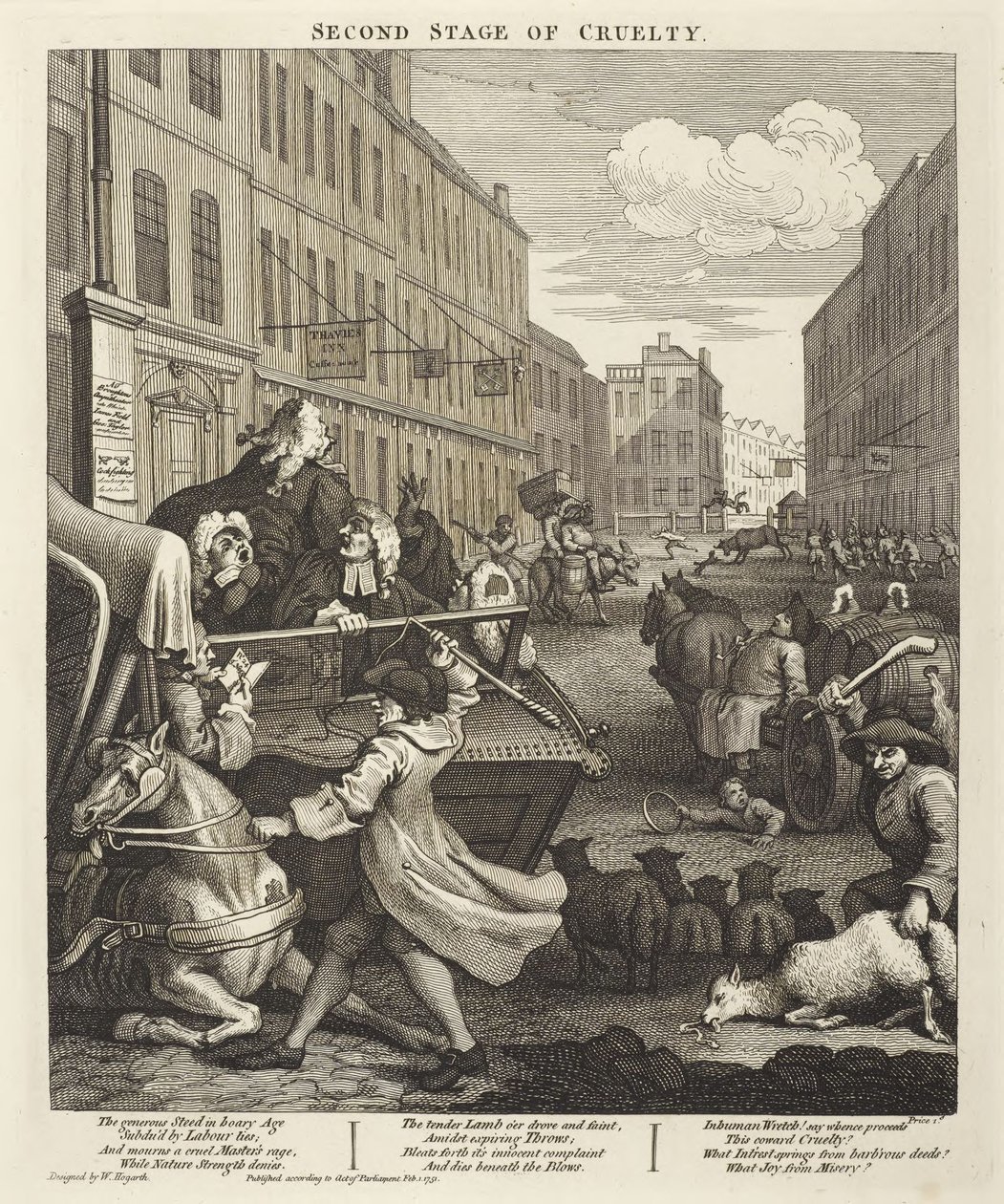 Den andra fasen av grymhet av William Hogarth