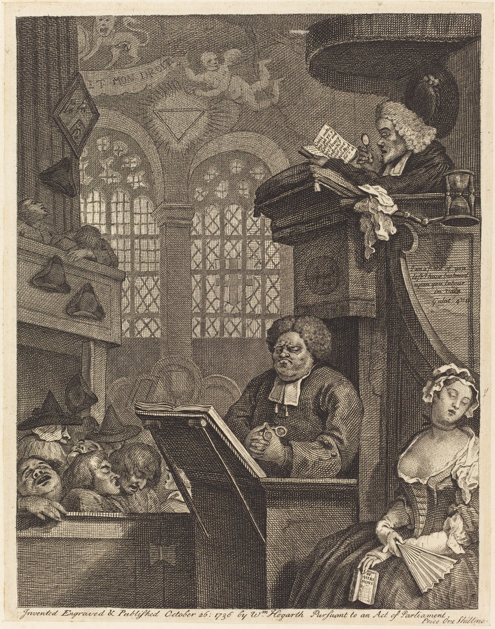 Den sovande församlingen av William Hogarth